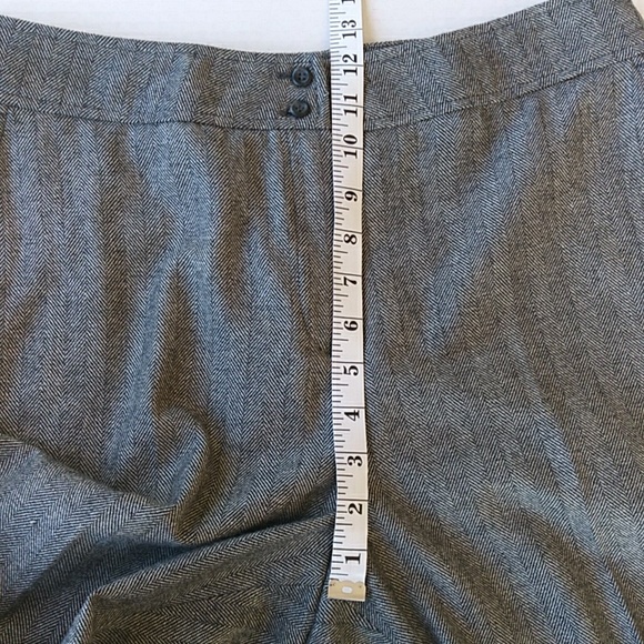 Valerie Stevens Striped Woolmark Blend Trouser Dress Pants 12 Gray Black White - Picture 15 of 16